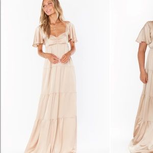 Show Me Your Mumu Champagne Luxe Satin Nicole Dress